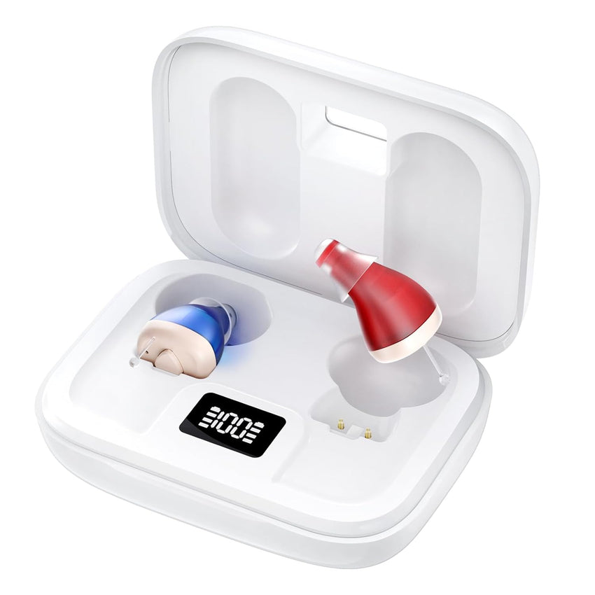 Flaygo Rechargeable Hearing Aids for Seniors with 16-Channel Digital Chips Intelligent Noise Cancellation for Clear Sound Super-Mini Invisible Design Comfort Fit in Ear Canal & 7-Day Ultra Standby