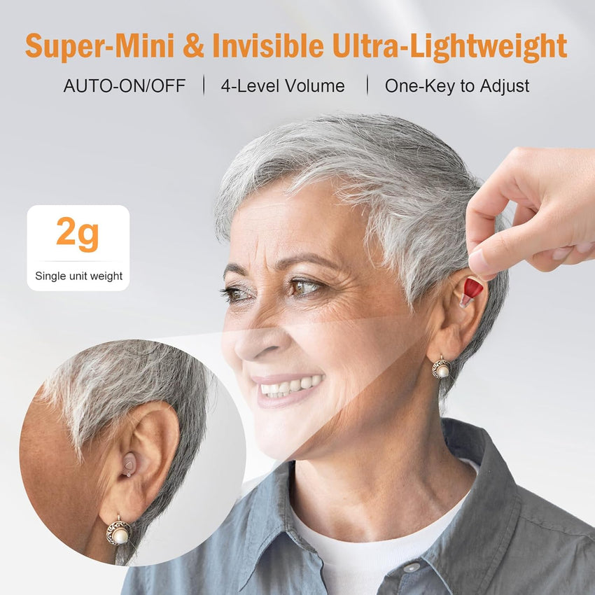 Flaygo Rechargeable Hearing Aids for Seniors with 16-Channel Digital Chips Intelligent Noise Cancellation for Clear Sound Super-Mini Invisible Design Comfort Fit in Ear Canal & 7-Day Ultra Standby