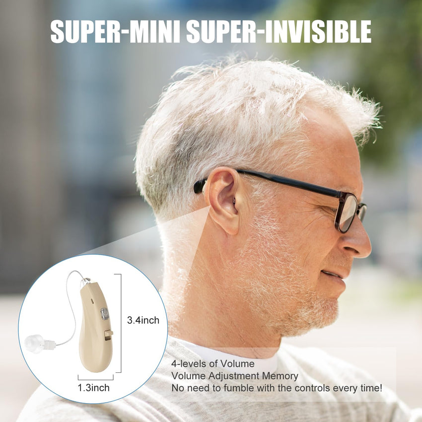 Rechargeable hearing aids for hiking (wind noise reduction)