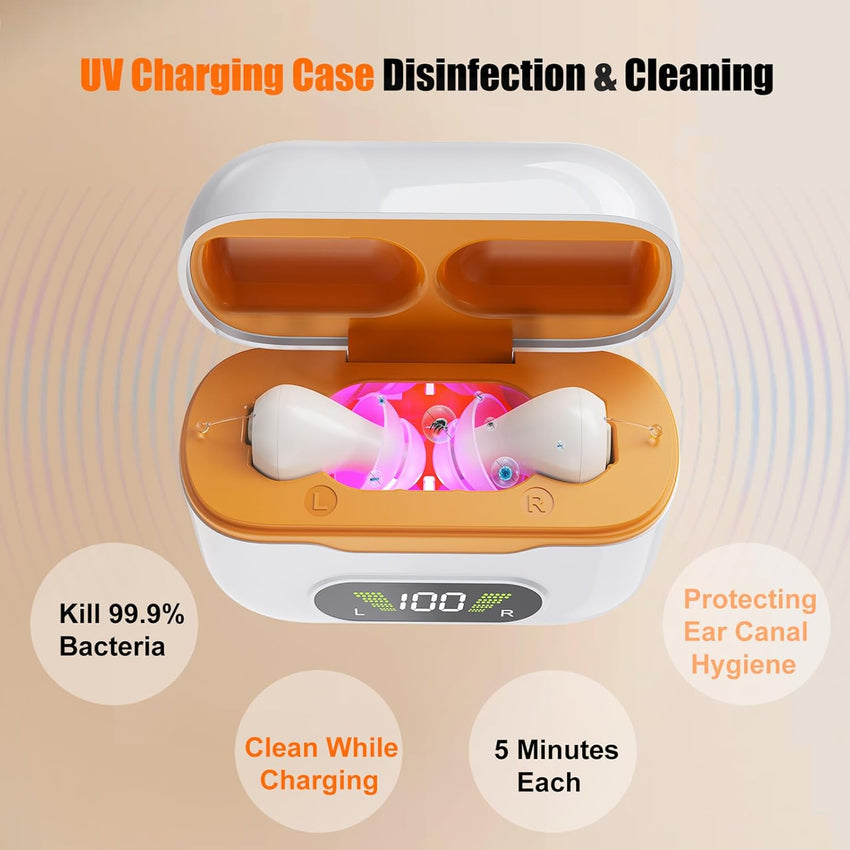 Rechargeable hearing aids with noise reduction