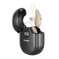 Flaygo black rechargeable hearing aid, 80 hours of smooth listening
